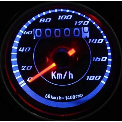 Speedometer Motorcycle Odometer LED Tachometer 0-180km/h 12V Motor Meter Miles Speed KMH Gauge
