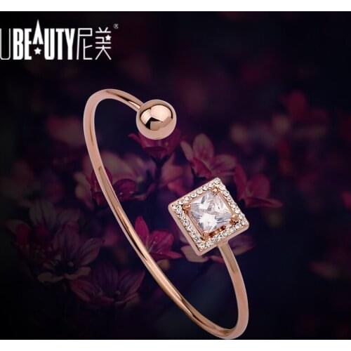 UBEAUTY Rose Gold Crystal Bangle Female Fashion Hijab Bangles & Bracelet For Women Jewelry Bracelet Fashion Gift For Girlfriend