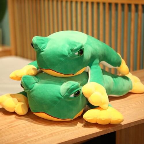 Ugly Lying Frogs Plush Toys Stuffed Down Cotton Animal Plush Pillow Healing Frog Dolls for Children Bag Pendant Toy Kids Gifts