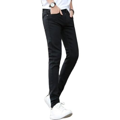 Spring Autumn 2020 Fashion casual denim Jeans Mens Slim Korean Youth Elasticity Mens Foot Tight Skinny Long pencil Pants