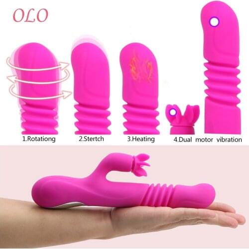 OLO G Spot Vibrator Automatic Scaling Heating Rotation Thrusting Clitoris Stimulator Sex Toy For Women Female Masturbator Dildo