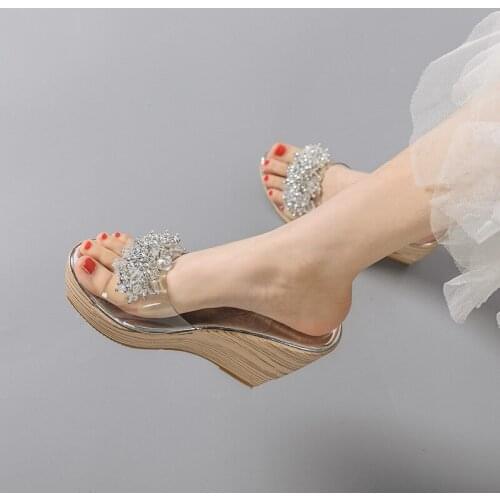 Ladies Transparent Slippers Lady Sandles Slippers High Platform Sandals Wedges Shoes for Women Pump Shoes Sliders Shoes Woman