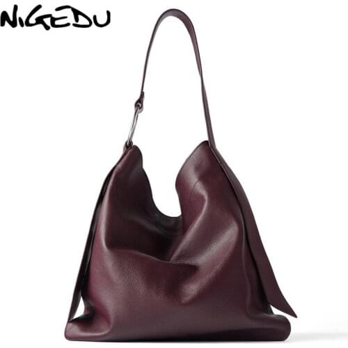NIGEDU women Shoulder bags Large capacity PU leather female handbag Casual big totes lady shopping bag bolsas ladies hand bags