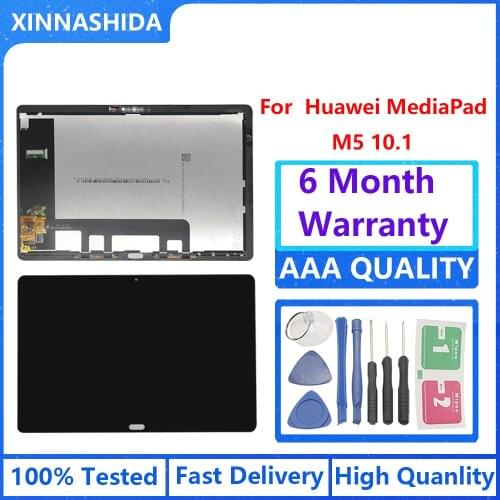 For Huawei MediaPad M5 lite 10 inch W19 AL10 BAH2-W09 LCD Display with fingerprint Touch Screen Digitizer Full Assembl
