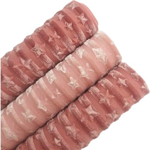 Stars Embossed Velvet Fabric Vinyl for Bows Shoes Bags DIY21X29CM R295