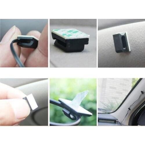 10pcs Car Wire Cord Cable Holder Tie Clips Fixer Organizer Drop Adhesive Clamp