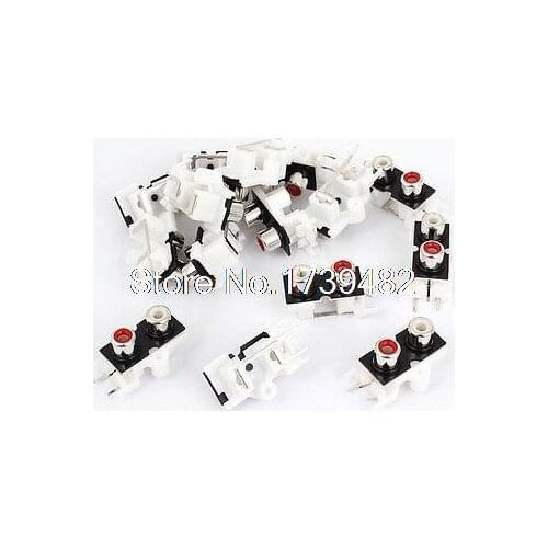 15 Pcs PCB Mount 2 RCA Female Outlet Jack TV Speaker Video AV Connector