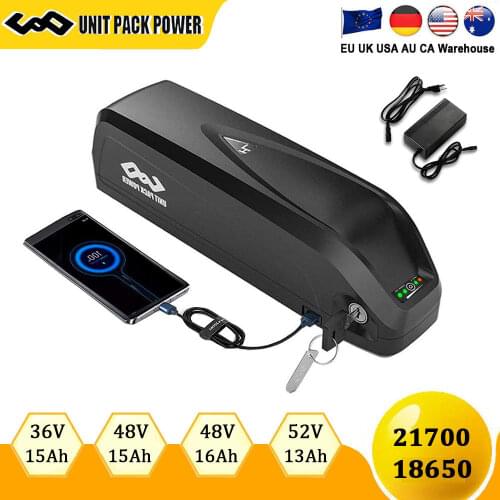 EU stock 48V 36V Electric Ebike Battery 52V Hailong Downtube Style Battery 18650 Pack for Bafang 8Fun Motor Kit 500W 1000W 1100W