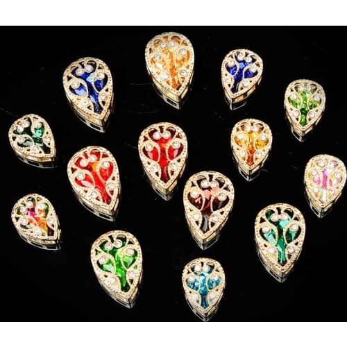 4pcs 10x14mm 13x18mm Glass Crystal teardrop Glue In droplet Rhinestone kc Gold Claw Setting Sew On Gem Stone For Wedding Dress