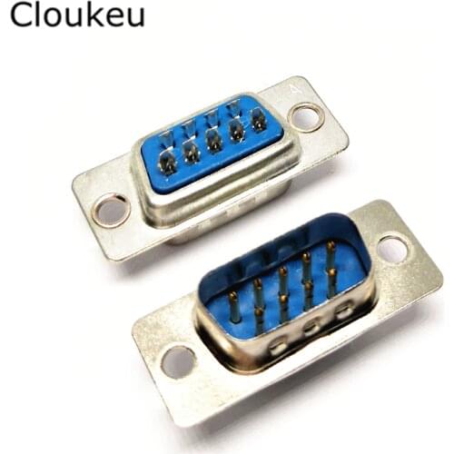 5Pcs DB9 pin Male Welded Connector RS232 serial port DB9 adapter