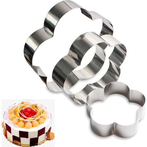 6/8/10 Inch Flower Cake Mold Kitchen Bakeware Baking Tools Cookies Cutter Molds Biscuit Flower Mousse Circle Cake Stamp