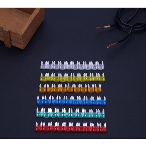 60pcs Auto Car Truck Mini Fuse Blade 5A 10A 15A 20A 25A 30A Mixed Set Kit Car Styling Cars Safety Blade Fuses Accessories Kit
