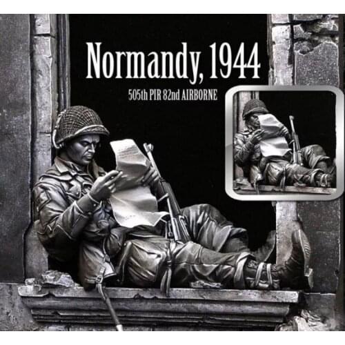 75mm scale WW2 US Airborne See a letter from home WWII Resin Model Kit Model Free Shipping