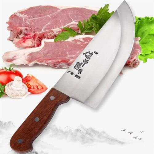 8" Chef Knife Heavy Duty Butcher Knife Chop Bone Cleaver Knife 5CR15 Stainless Steel Kitchen Knife Meat Vegetables Slicing Knife