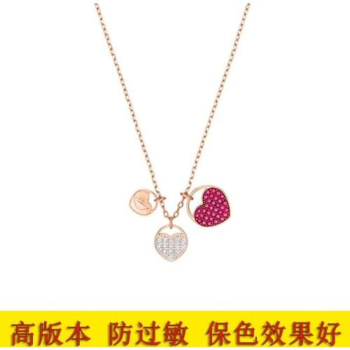 Austrian crystal elements heart shaped necklace chain clavicle female jewelry to send his girlfriend a gift of love