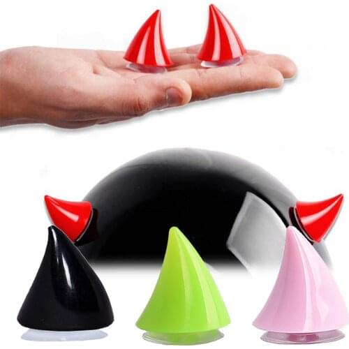 Car Motorcycle Helmet Devil Horn Motocross Helmet Horn Decoration Headwear Sucker Silicone Helmet Decoration Accessories