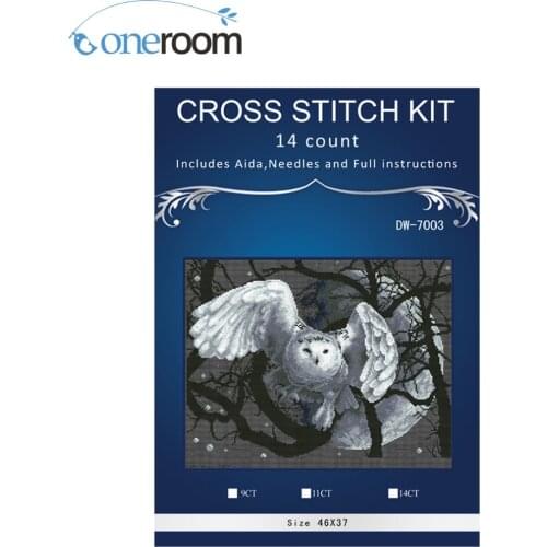 The white owl home Decor counted14ct white canvas similar DMC Cross Stitch kits14ct needlework Set DIY embroidery