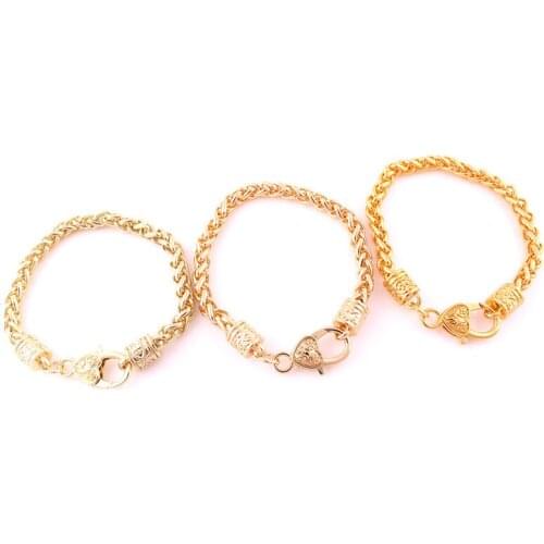 Unisex Fashion Link Bracelet Three Kinds Color Wheat Link Chain Classic Jewelry Zinc Alloy Provide Dropshipping