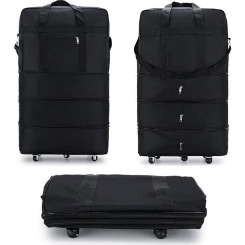 27 32 42 inch Rolling Luggage Large Capacity Spinner Waterproof Men Women Oxford Trolley Case Black Travel Bag