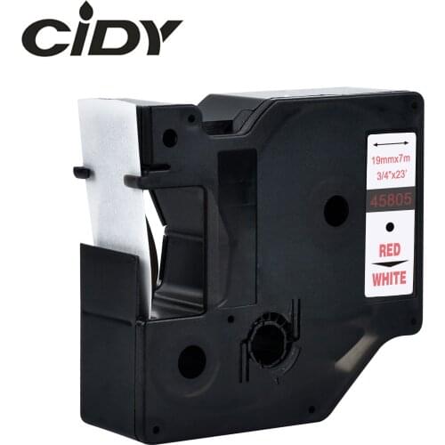 CIDY 45805 Red on white Compatible Dymo D1 19mm Label Tape Ribbons Cassette for Dymo Label Manager 160 280 210