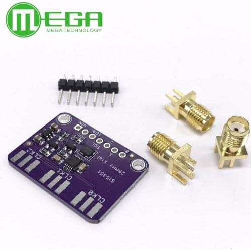 10pcs Si5351A Si5351 Clock Signal Generator Breakout Board For Arduino IDE I2C Controller SMA Connector 3.3V LDO Regulator