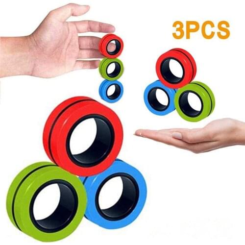 Funny Fidget Toys Magnetic Spinner Magnet Bracelet Ring Unzip Ring Props Tools Anti Stress Hand Relief Decompression Toy