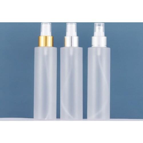 150ml frosted plastic PET BOTTLE silver gold mist sprayer pump for toner toilet flower water mist perfume essence liquid packing
