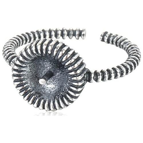 Ring Setting for 8mm-12mm Round Beads or Pearls Thai Sterling Silver Ring Blank Adjustable Ring Base SR0160