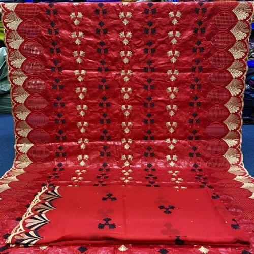 Red lace fabric african bazin riche fabrics cotton bazin brode brocade 2021 latest atiku fabric guinea brocade 5+2yards