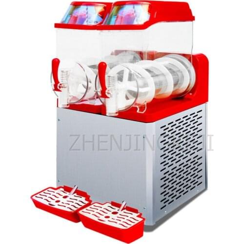 24L Snow Melt Machine Double Cylinder Stainless Steel Milk Tea Shop Frozen Food Factory Slush Smoothie Equipment Commercial