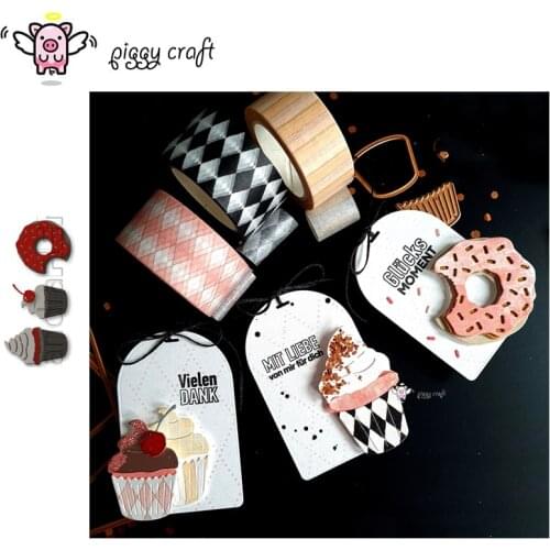 Piggy Craft metal cutting dies cut die mold Cupcake donut decoration Scrapbook paper craft knife mould blade punch stencils dies