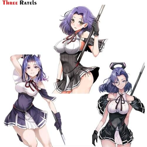 Three Ratels FC918 cute cartoon girl sticker for car gift laptop motorbike helmet sticker with vinyl&waterproof auto accessories