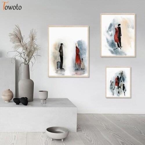 Fashion Lover Couple Prints Figure Paintings Nordic Poster Canvas Painting Modern Wall Art Decoration Picture Scandinavian Decor