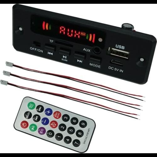 Bluetooth 5.0 5V-32V MP3 Decoder Board Player 6W Amplifier Car FM Radio Module Support FM TF USB AUX Recorders