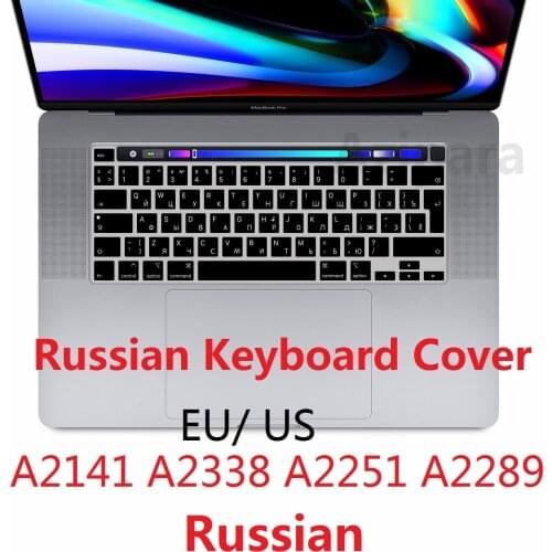 Soft for Macbook Pro 16 A2141 Pro 13 2020 M1 Chip A2338 Russian EU US Keyboard Cover Silicon A2251 A2289 Keyboard Protector Skin