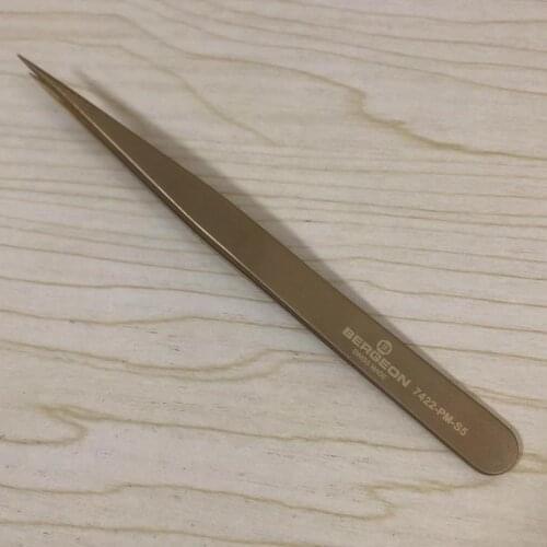 Original BERGEON 7422-Pm-S5 Bronze tweezers 130mm watch repair tool