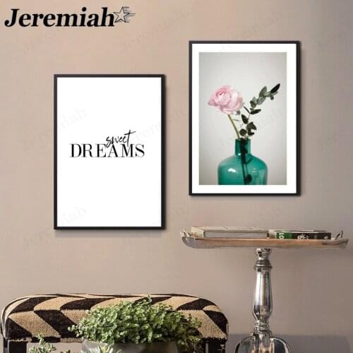 Sweet Dream Canvas Poster Beautiful Vase Plant Painting Wall Art Modern Home Room Decoration Accessories