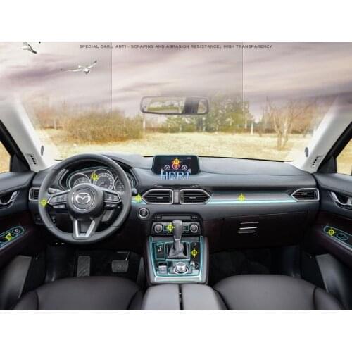 For Mazda CX-8 2017 2018 Car Interior Center console Transparent TPU Protective film Anti-scratch Repair film Accessories Refit