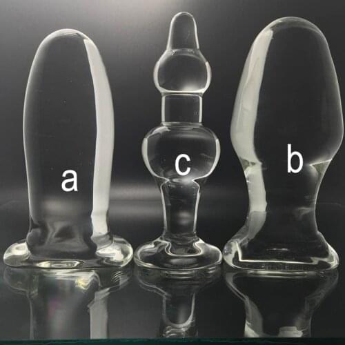 Clear Glass big Anal Plug Suit Stimulate G Point Masturbation Anal Pull Beads Vaginal Anal Massager Dilator Butt Plug Adult toy