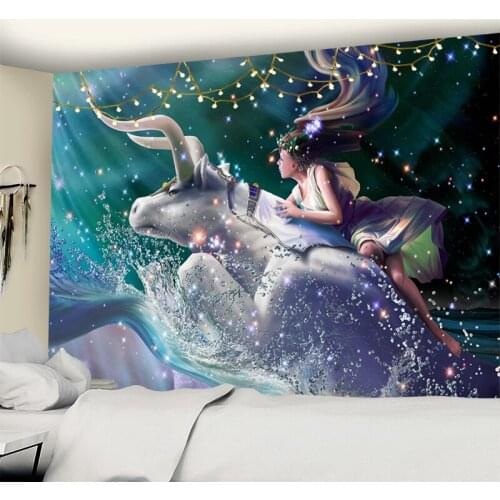 Magic Girl Tapestry Wall Cartoon Kawaii Hippie Bohemian Living Room Childrens Room Background Decor Polyester Cloth