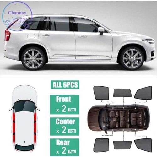 For Volvo XC90 2015-2018 Window Sunshade UV Protection Ray Blocking Mesh Visor Laser Black Net Yarn