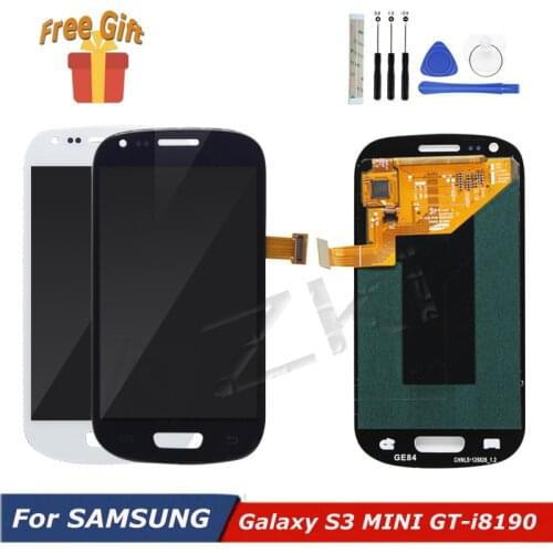 Super AMOLED Digitizer Assembly For Samsung Galaxy S3 mini lcd Display Touch Screen GT-I8190 i8190N i8195 i8200 With frame Tools