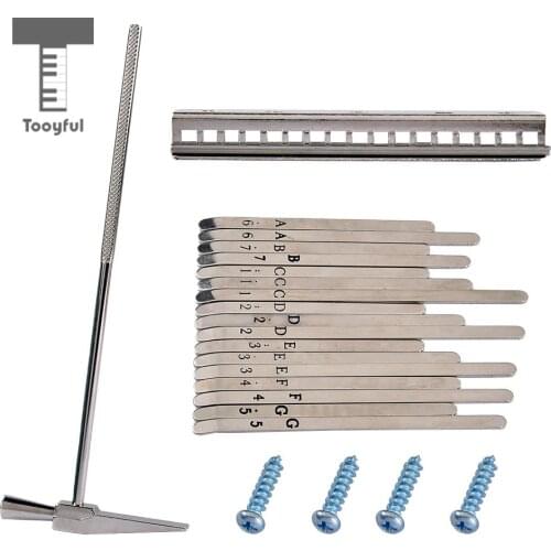 Tooyful 1 Set DIY 17 Note Kalimba Thumb Piano Steel Keys with Tuning Hammer African Musical Instrument Parts