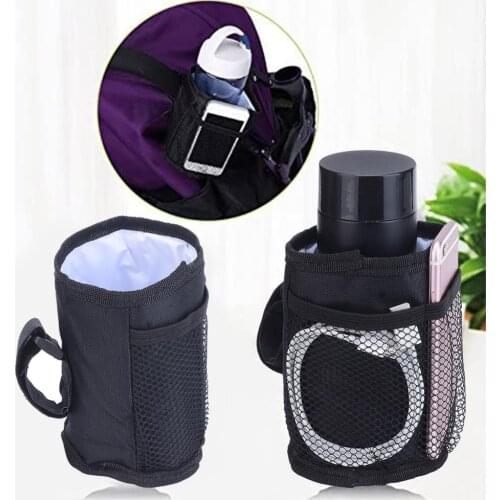 Universal Cup Holders Wterproof Bar Cup Holder for Stroller Drink Holder Accessories with Net Pocket for Car