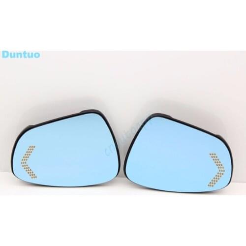 Blue Mirror Car Side View Mirrors Glare Proof Mirror LED Turn Signal Heated For Peugeot 3008/308/408/508 Citroen C4 C5 C-QURTRE