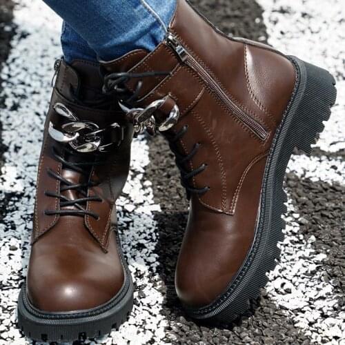 Women Ankle Boots Retro Lace Up Round Toe Ladies Short Boots Autumn Thick Bottom Anti-slip Buckle Strap Female Footwear 2021