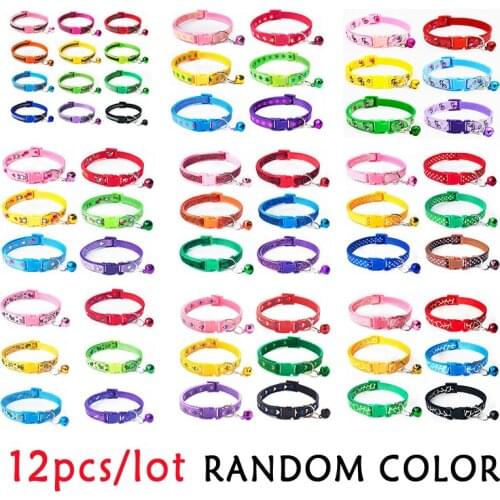 12pcs/ lot Nylon Dog Collars Custom Personalized ID Blank Adjustable Collar For Medium Dog Necklace