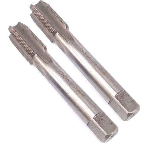 2PCS HSS 18mm*1.5 Metric Taper & Plug Tap Right Hand Thread M18*1.5mm Pitch Thread Metric Plug Drill Bits Cutting Tools