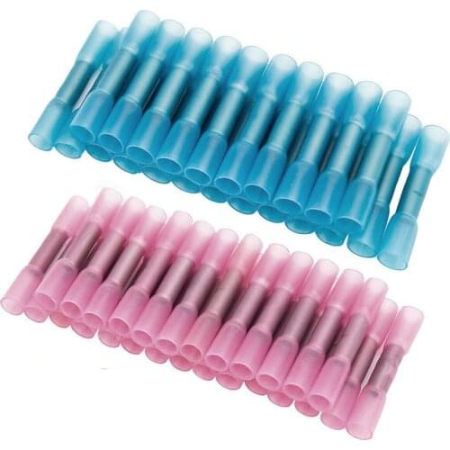 50Pcs Heat Shrink Insulated Electrical Wire Crimp Terminals AWG22-14 Cable Splice Waterproof Connectors Kit Assortment