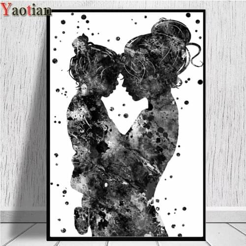 3d diy diamond painting Mother and daughter Diamond mosaic crystal painting full square round diamond embroidery Home art Gift